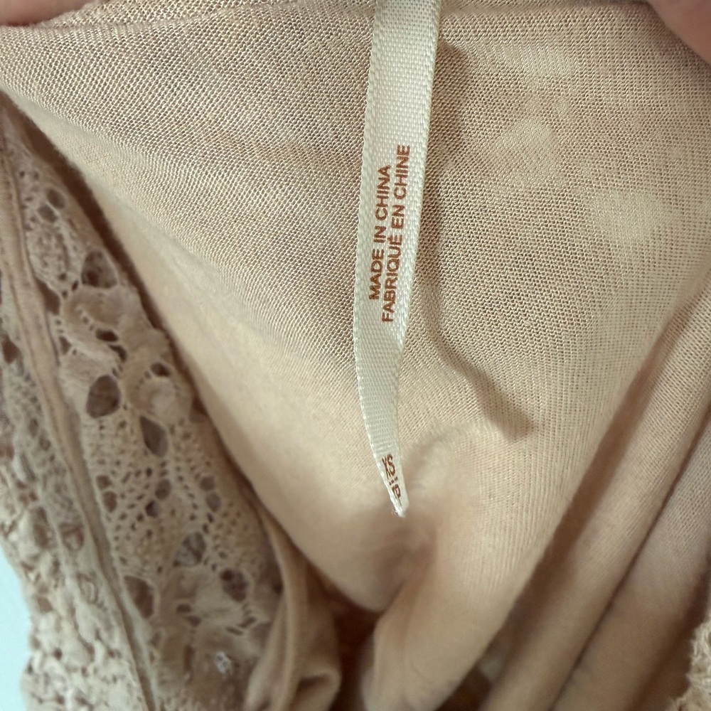 Free People Crochet Bell Sleeve Top in Beige - Picture 3 of 3